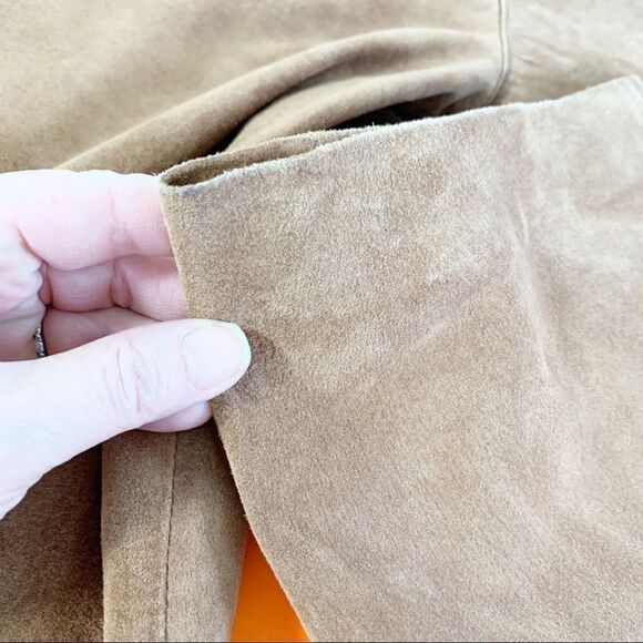 Vintage Siena Studio Brown Washable Suede Leather Pants w/Zip/Tasseled Pockets 8 - Picture 12 of 15